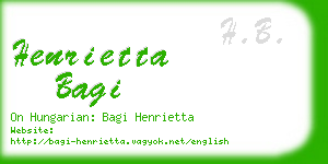 henrietta bagi business card